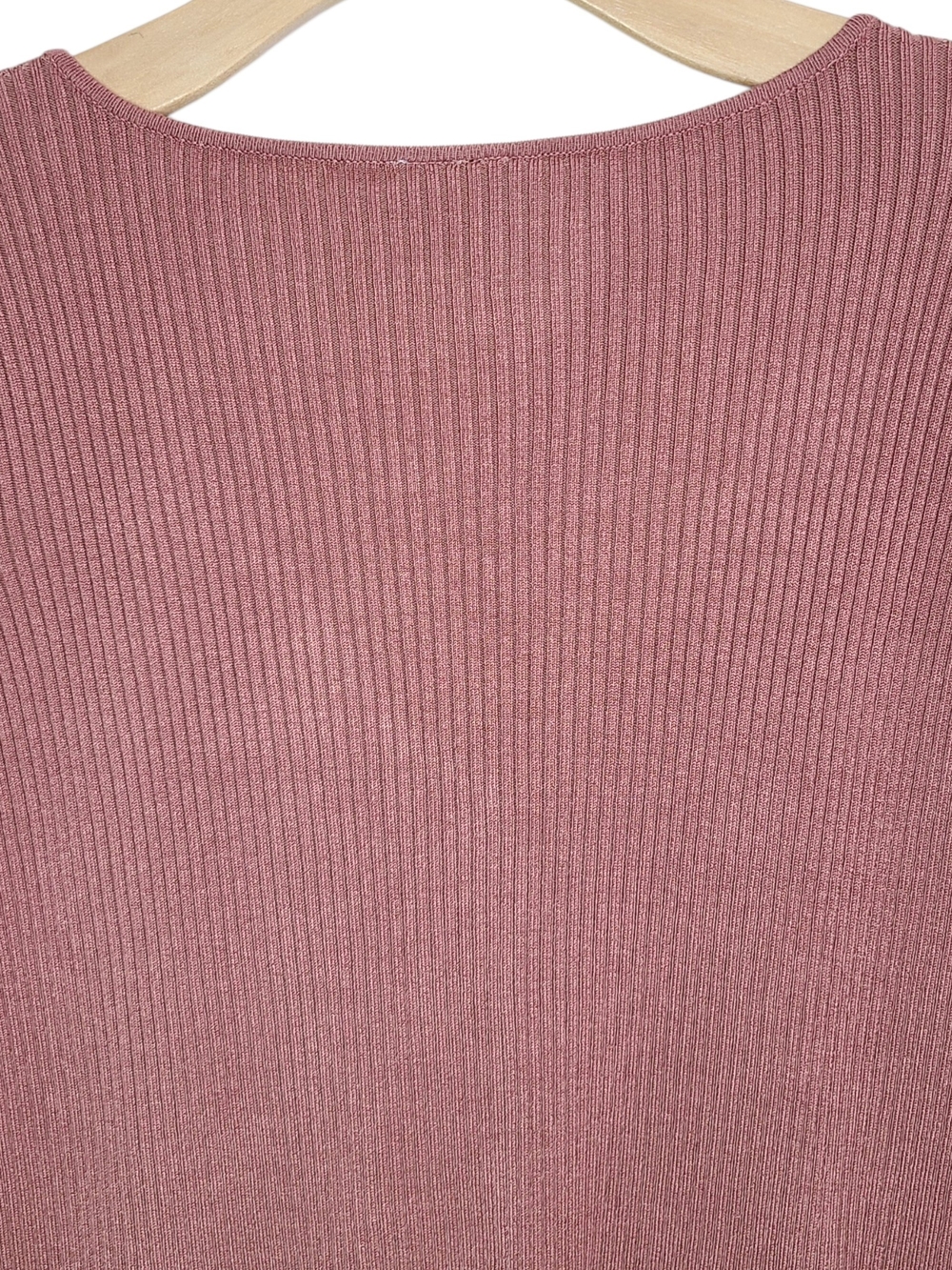 H&M Dusty Rose Ribbed Knit Zip Long Sleeve V Neck Cardigan - Picture 5 of 8